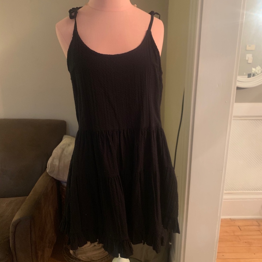 Black romper with shoulder ties